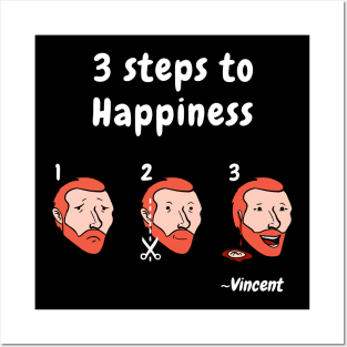 3 steps to happiness Posters and Art